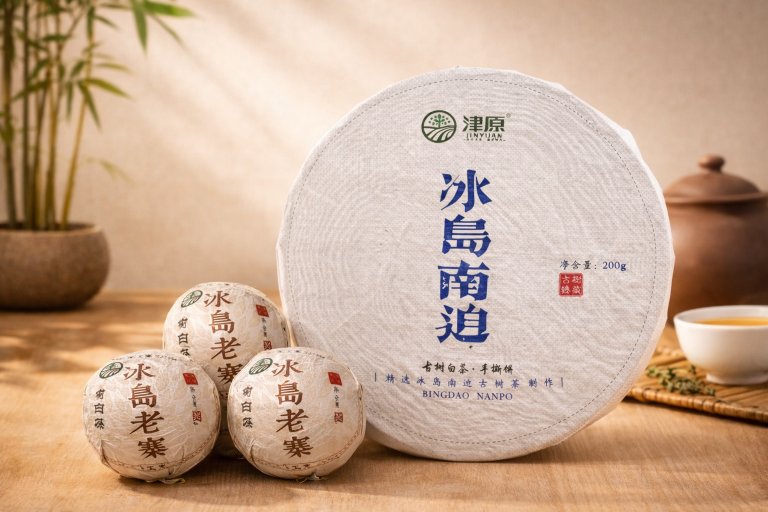 Trà Cổ Thụ Băng Đảo: Bạch trà Phổ Nhĩ nam bách đặc sản Băng Đảo – công nghệ chế biến tối giản giữ nguyên hương vị tự nhiên.